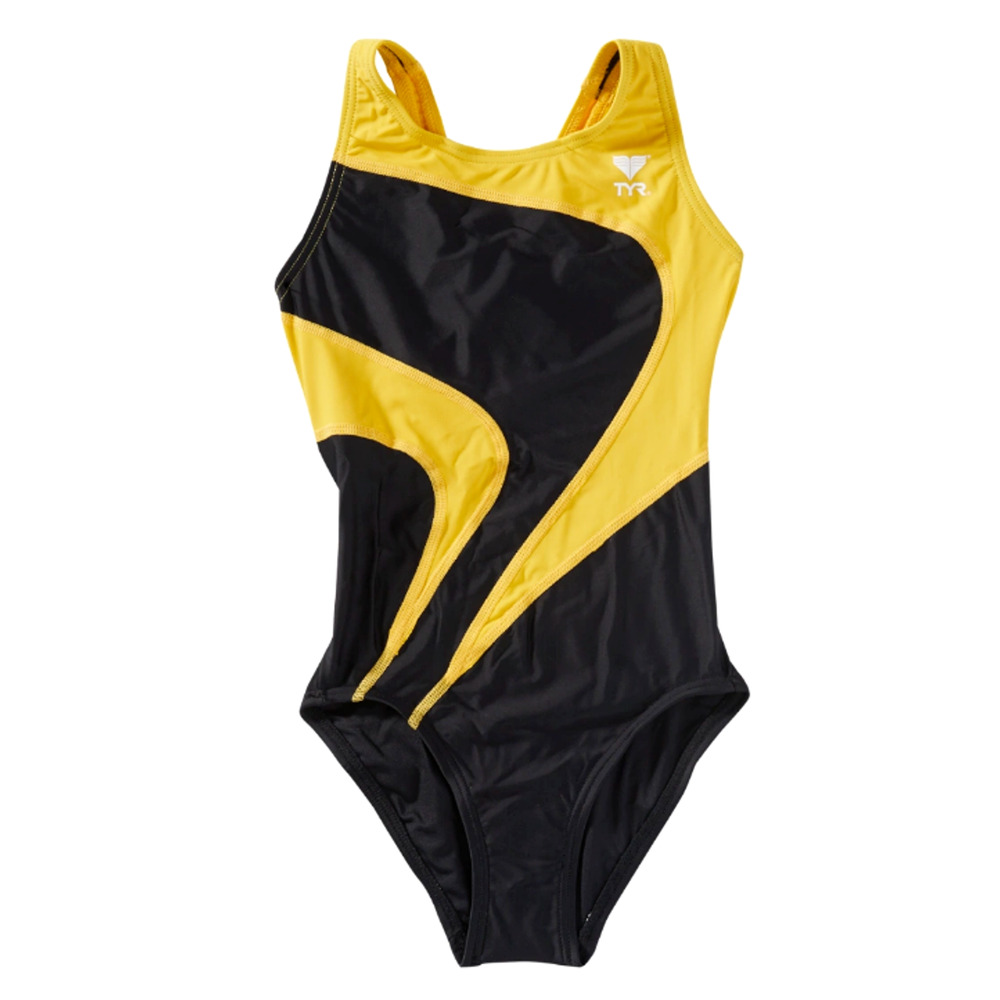 TYR Durafast YOUTH Alliance T-Splice MaxBack 1pc Swimsuit Gold Size 26 - $70